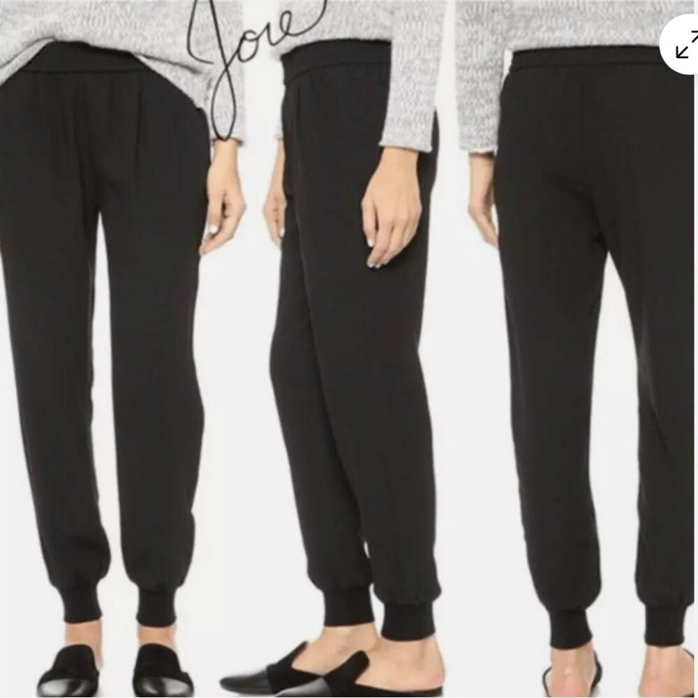 Joie Mariner Pull-on Cropped Crepe Jogger Pants Caviar Black Size M